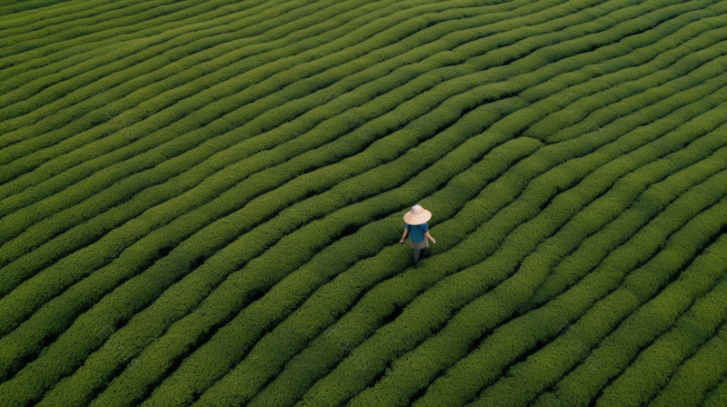 绿色环境自然茶园茶叶茶山上的采茶工人,高清,摄影图,摄影图片,图片大全,摄影图免费下载